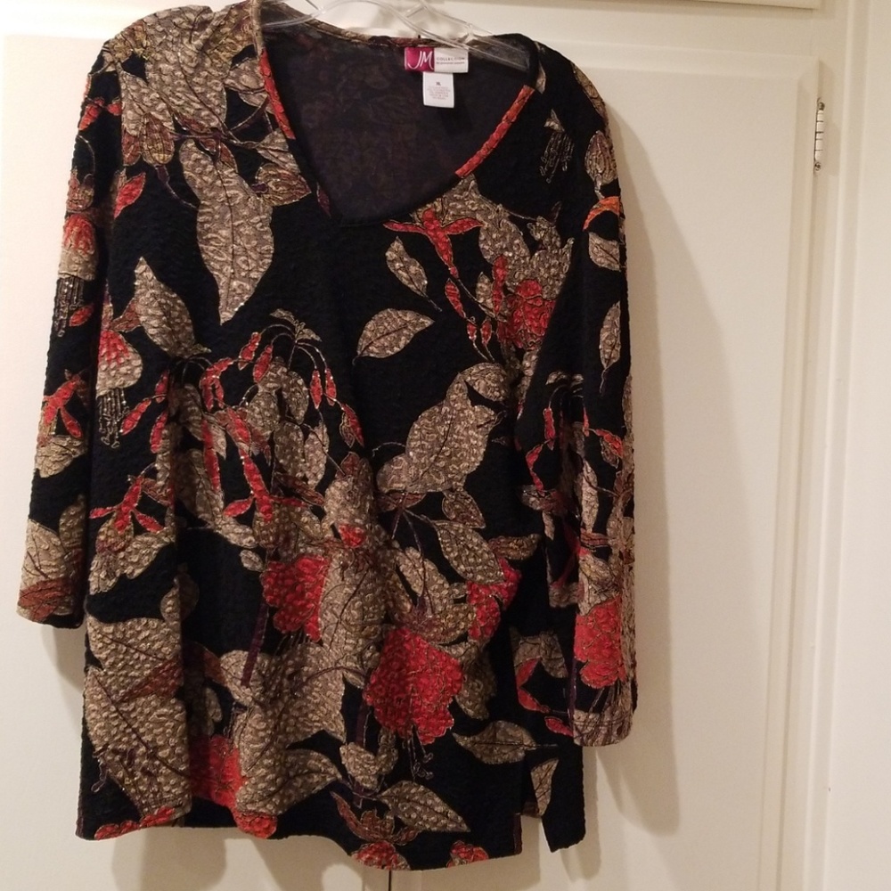 Vintage fall colors embellished top